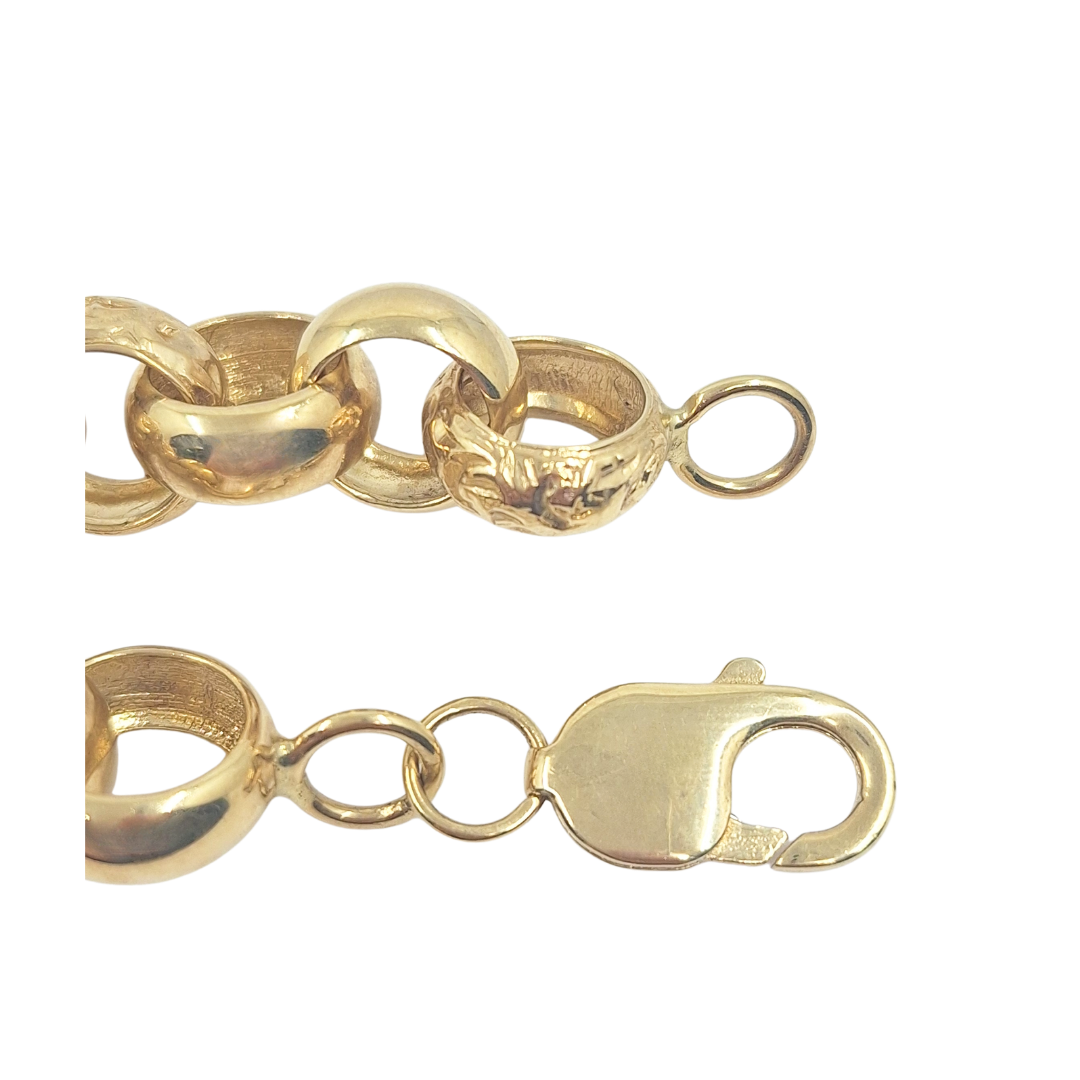 9ct Yellow Gold Belcher Bracelet 8"