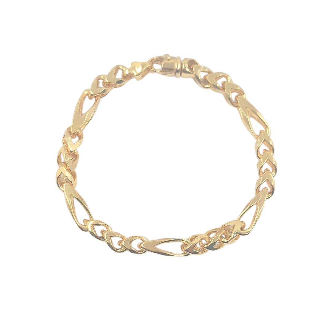 9ct Yellow Gold Figaro Bracelet 7.5"