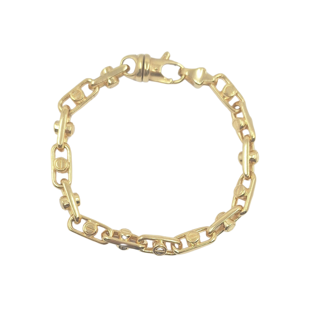 9ct Yellow Gold Fancy Oval Link Bracelet 7.5"