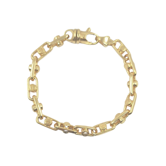 9ct Yellow Gold Fancy Oval Link Bracelet 7.5"
