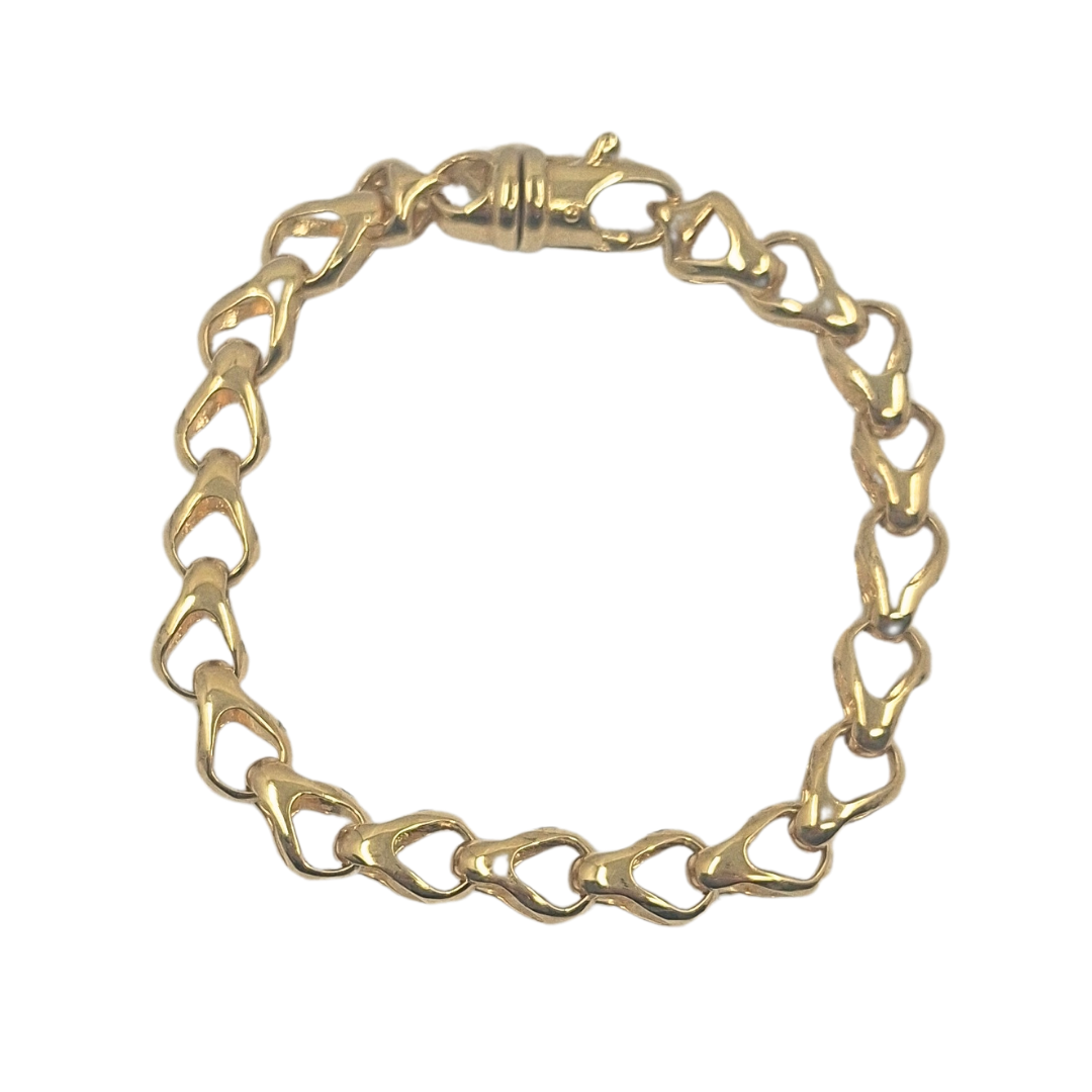 9ct Yellow Gold Tulip Style Bracelet 7.5"