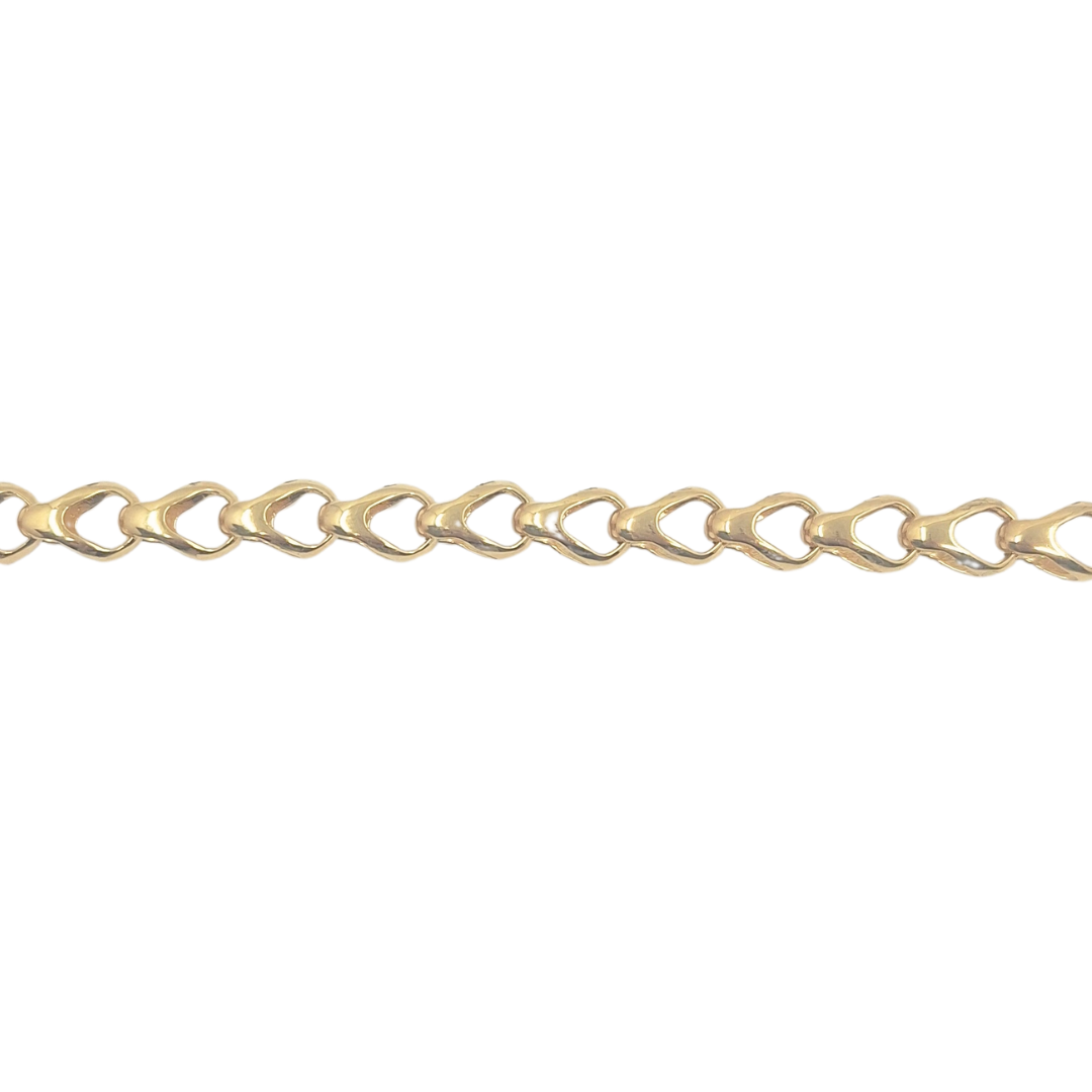 9ct Yellow Gold Tulip Style Bracelet 7.5"