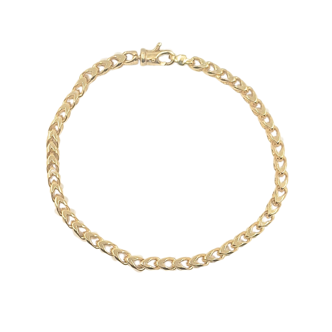 9ct Yellow Gold Franco Bracelet 7.5"