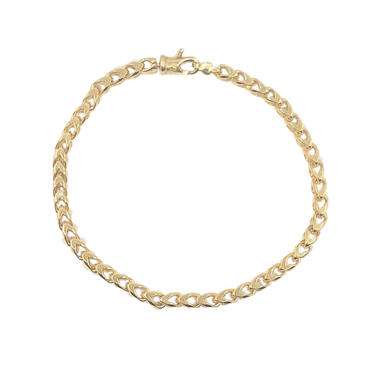 9ct Yellow Gold Franco Bracelet 7.5"