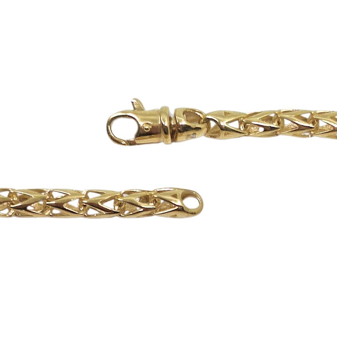 9ct Yellow Gold Franco Bracelet 7.5"