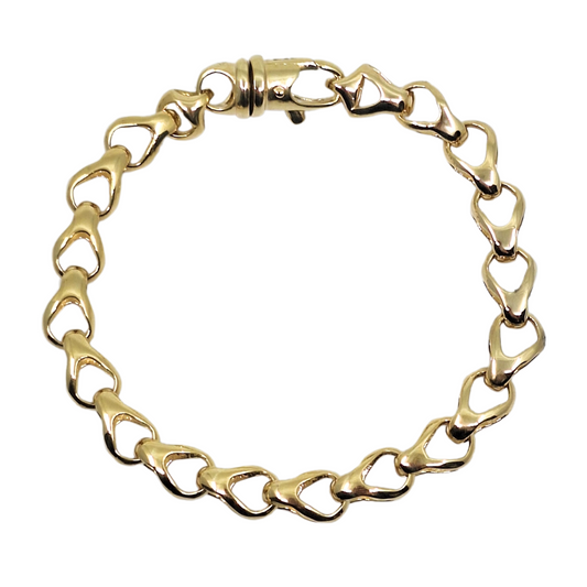 9ct Yellow Gold Plain Tulip Bracelet 7.5"