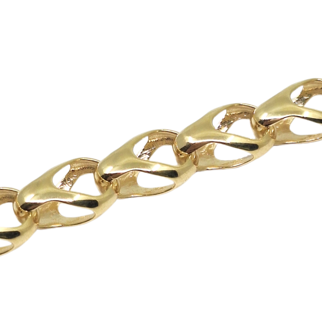 9ct Yellow Gold Plain Tulip Bracelet 7.5"