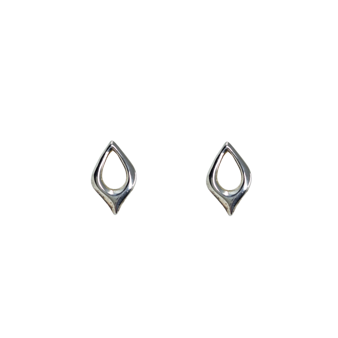 Silver Open Design Stud Earrings