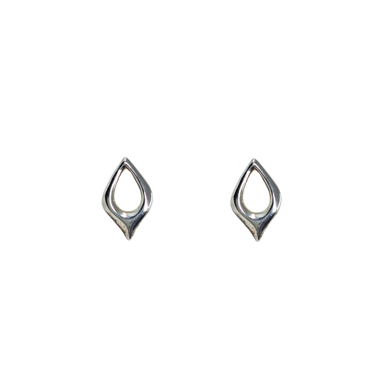 Silver Open Design Stud Earrings