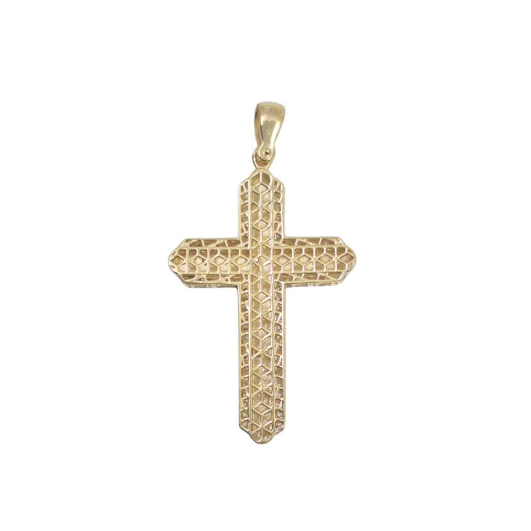 9ct Yellow Gold Cubic Zirconia Crucifix