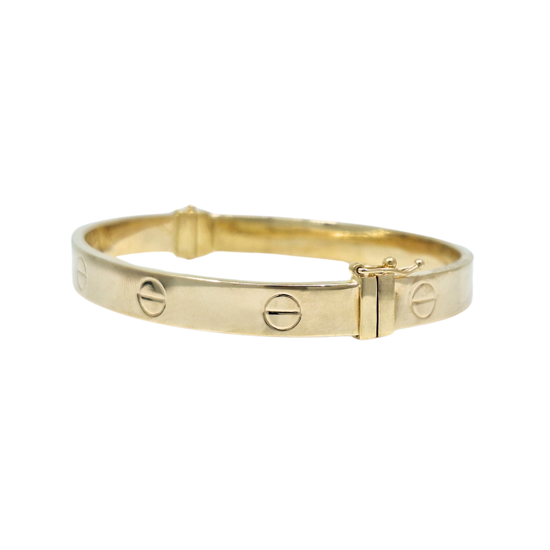 18ct Yellow Gold Cartier Style Bangle