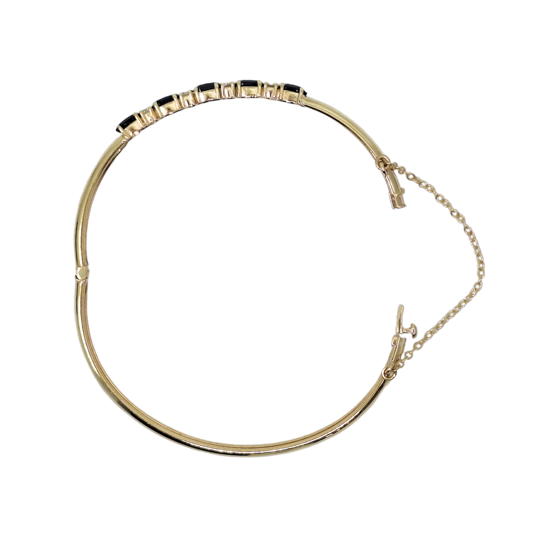 9ct Yellow Gold Stone Set Bangle