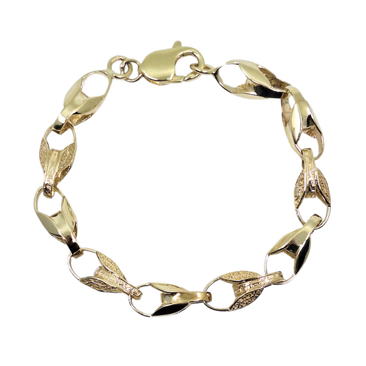 9ct Yellow Gold Tulip Bracelet 7.5"