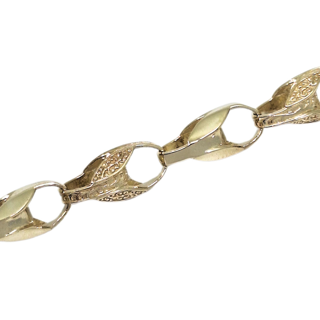 9ct Yellow Gold Tulip Bracelet 7.5"