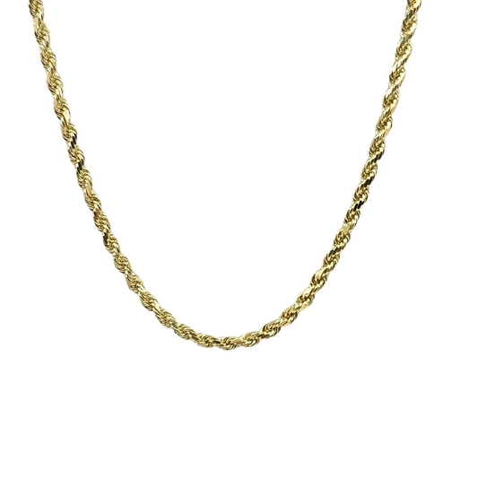 9ct Yellow Gold Solid Rope Chain 20"
