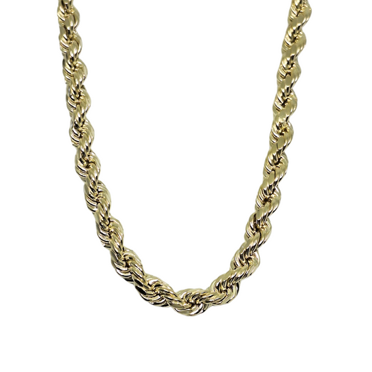 9ct Yellow Gold Hollow Rope Chain 24"