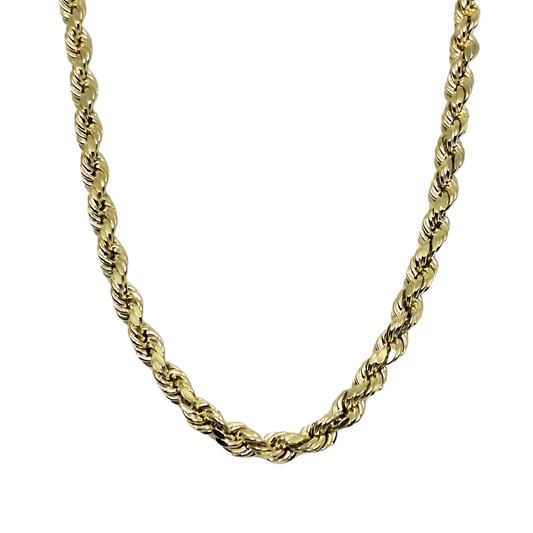 9ct Yellow Gold Hollow Rope Chain 22"