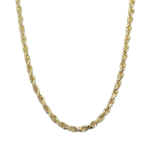 9ct Yellow Gold Solid Rope Chain 22"