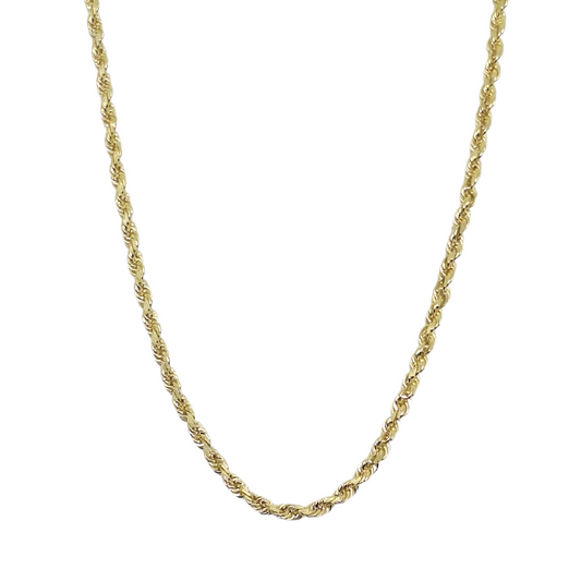 9ct Yellow Gold Solid Rope Chain 24"