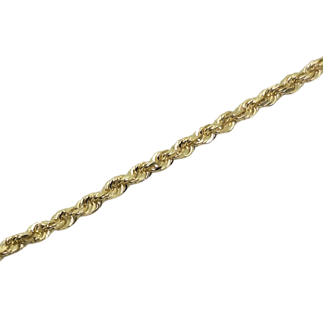 9ct Yellow Gold Solid Rope Chain 24"