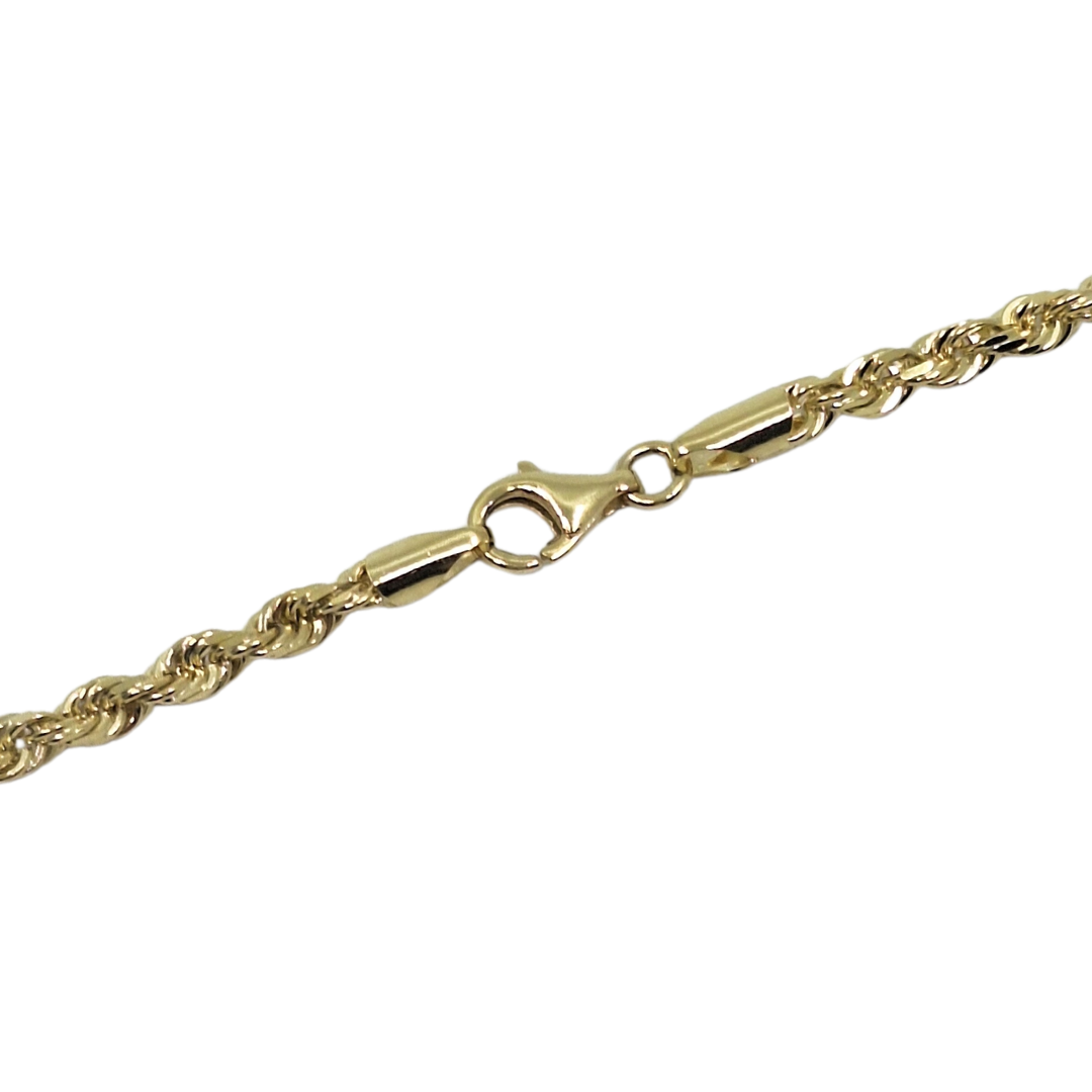 9ct Yellow Gold Solid Rope Chain 20"