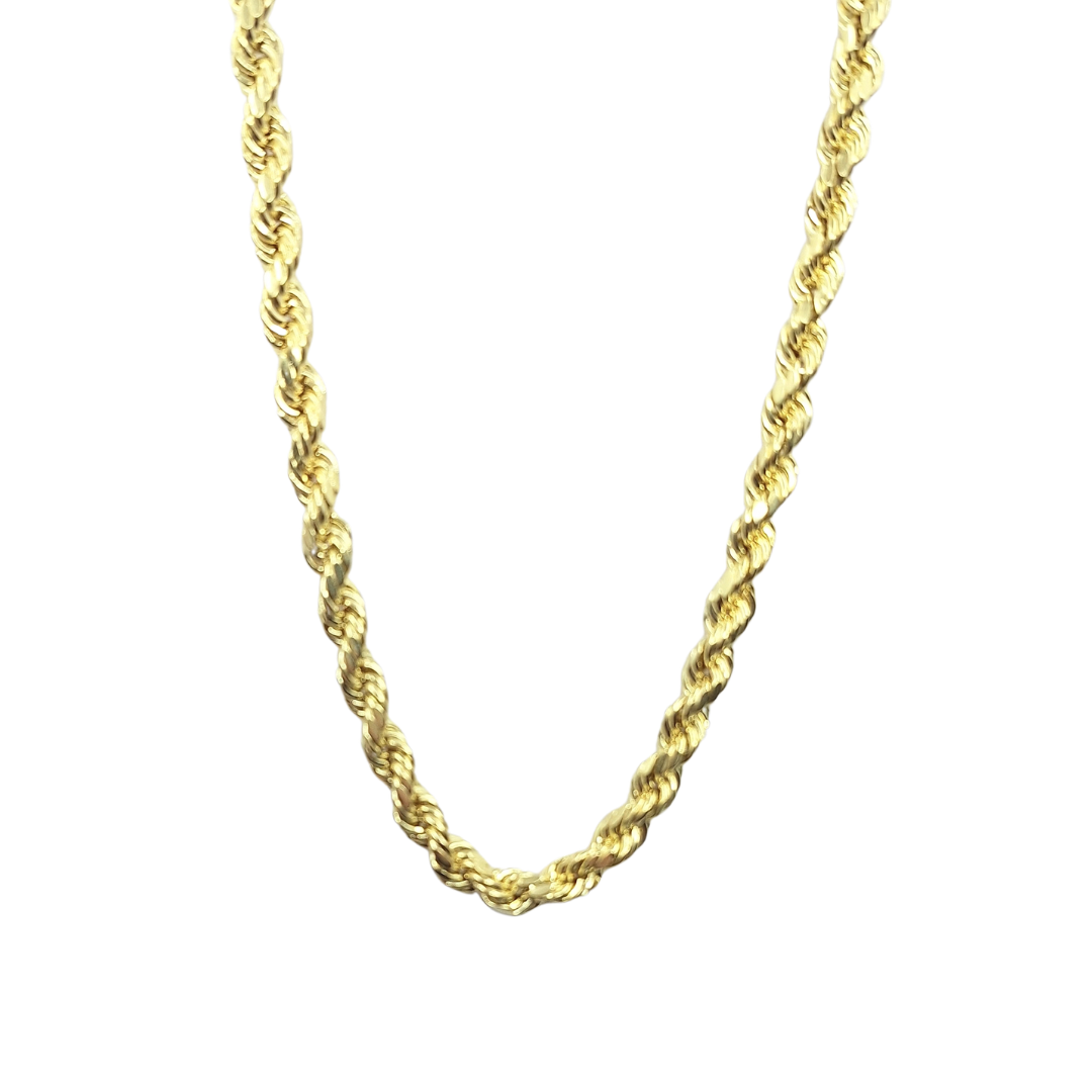9ct Yellow Gold Hollow Rope Chain 22"