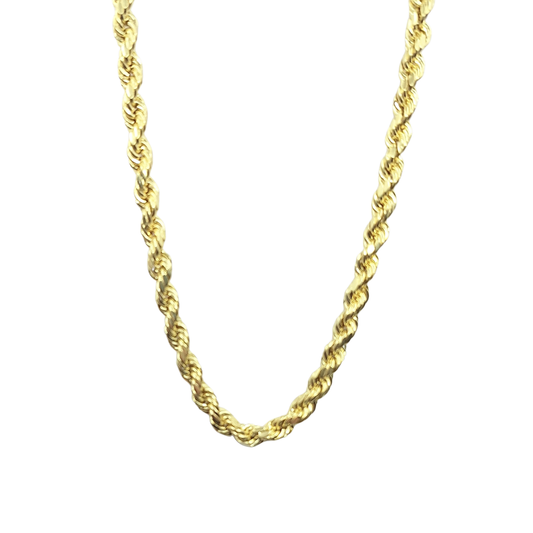 9ct Yellow Gold Hollow Rope Chain 22"