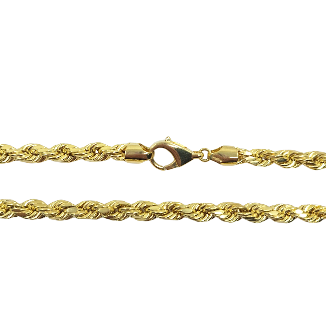 9ct Yellow Gold Hollow Rope Chain 22"