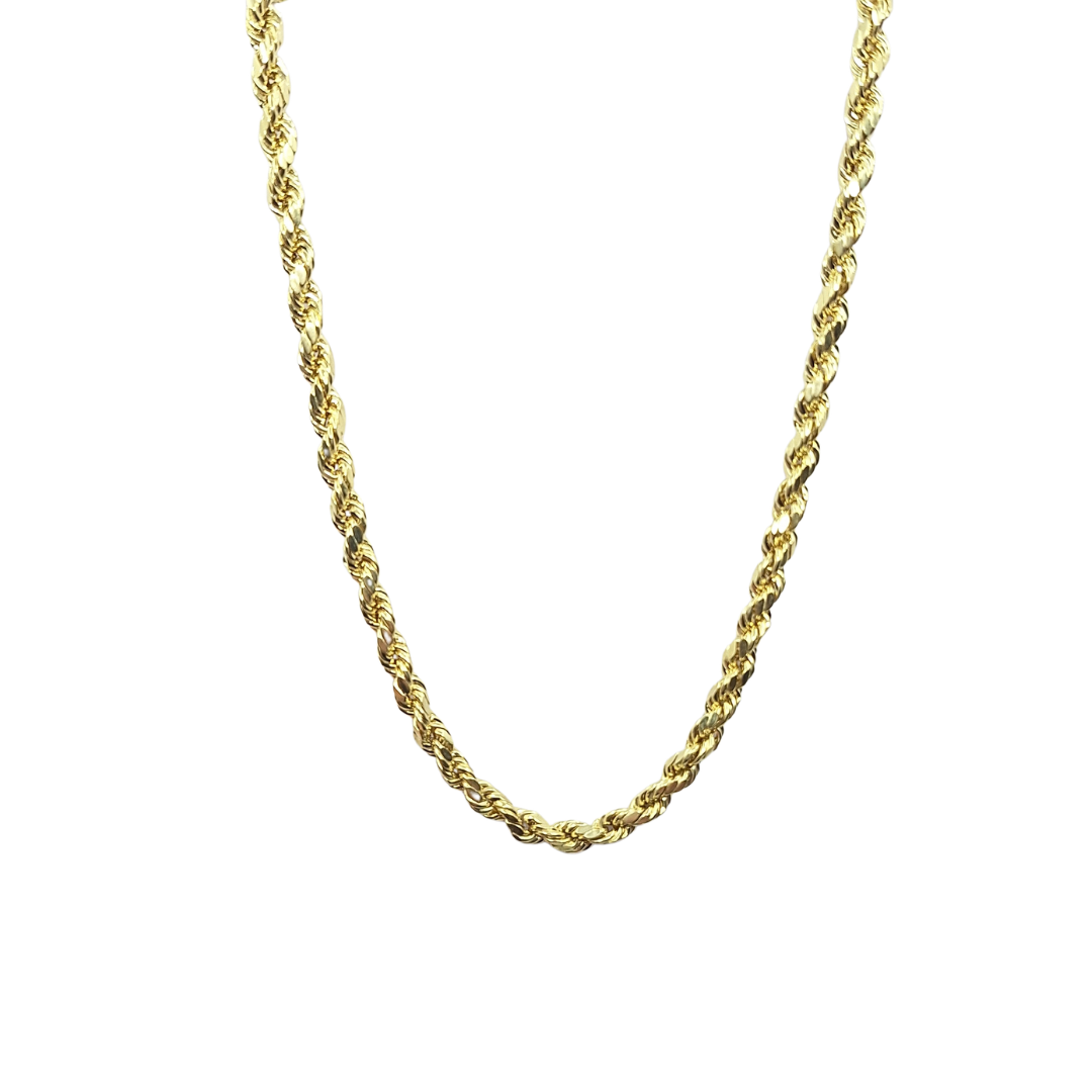 9ct Yellow Gold Hollow Rope Chain 22"