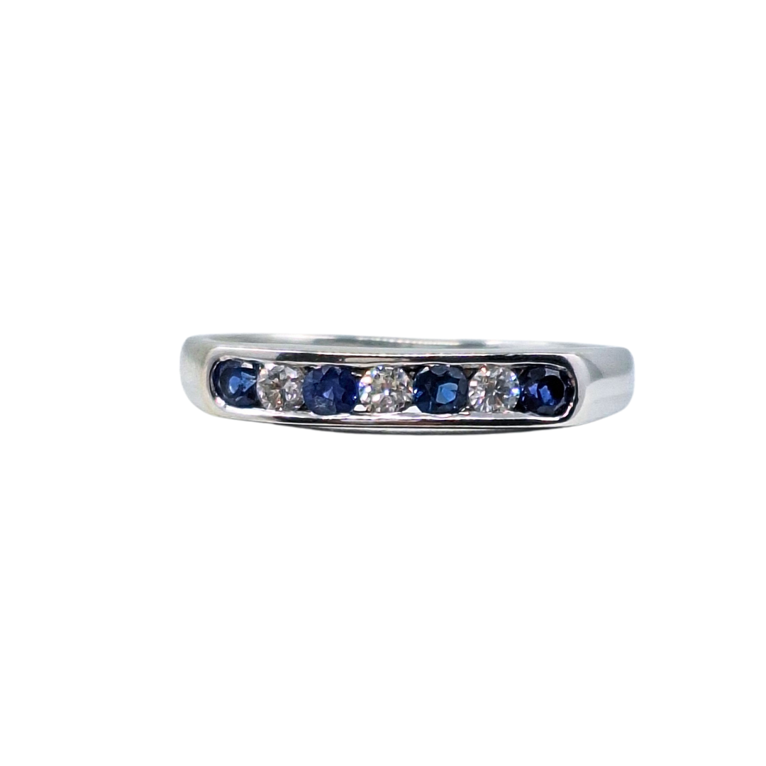 9ct White Gold Sapphire & Diamond Eternity Ring