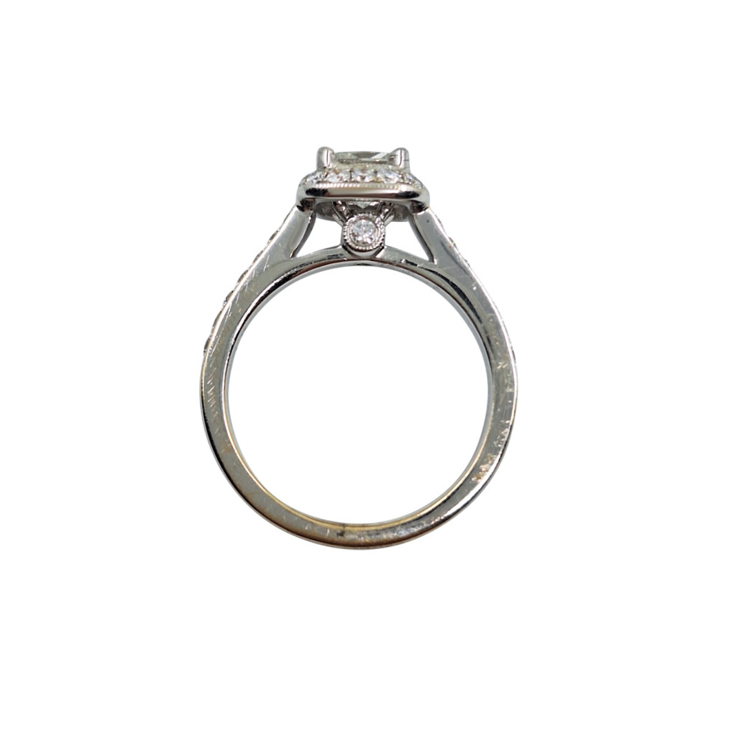 18ct White Gold Princess Cut Diamond Ring D:1.13ct