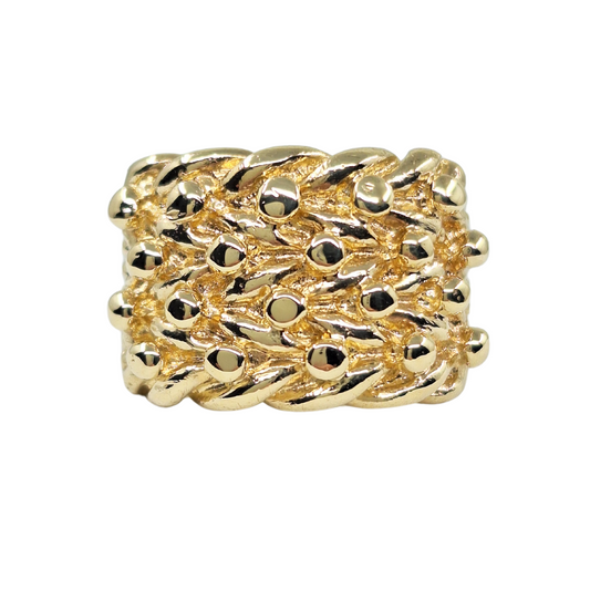 9ct Yellow Gold 4 Row Keeper Ring