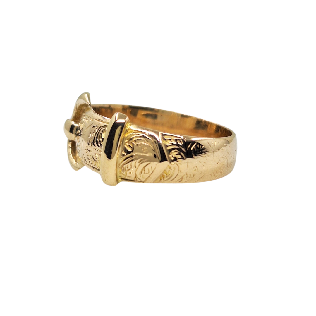 18ct Yellow Gold Buckle Ring