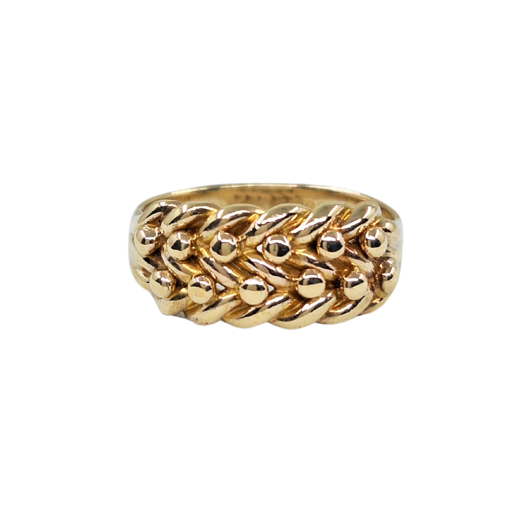 9ct Yellow Gold 2 Row Keeper Ring