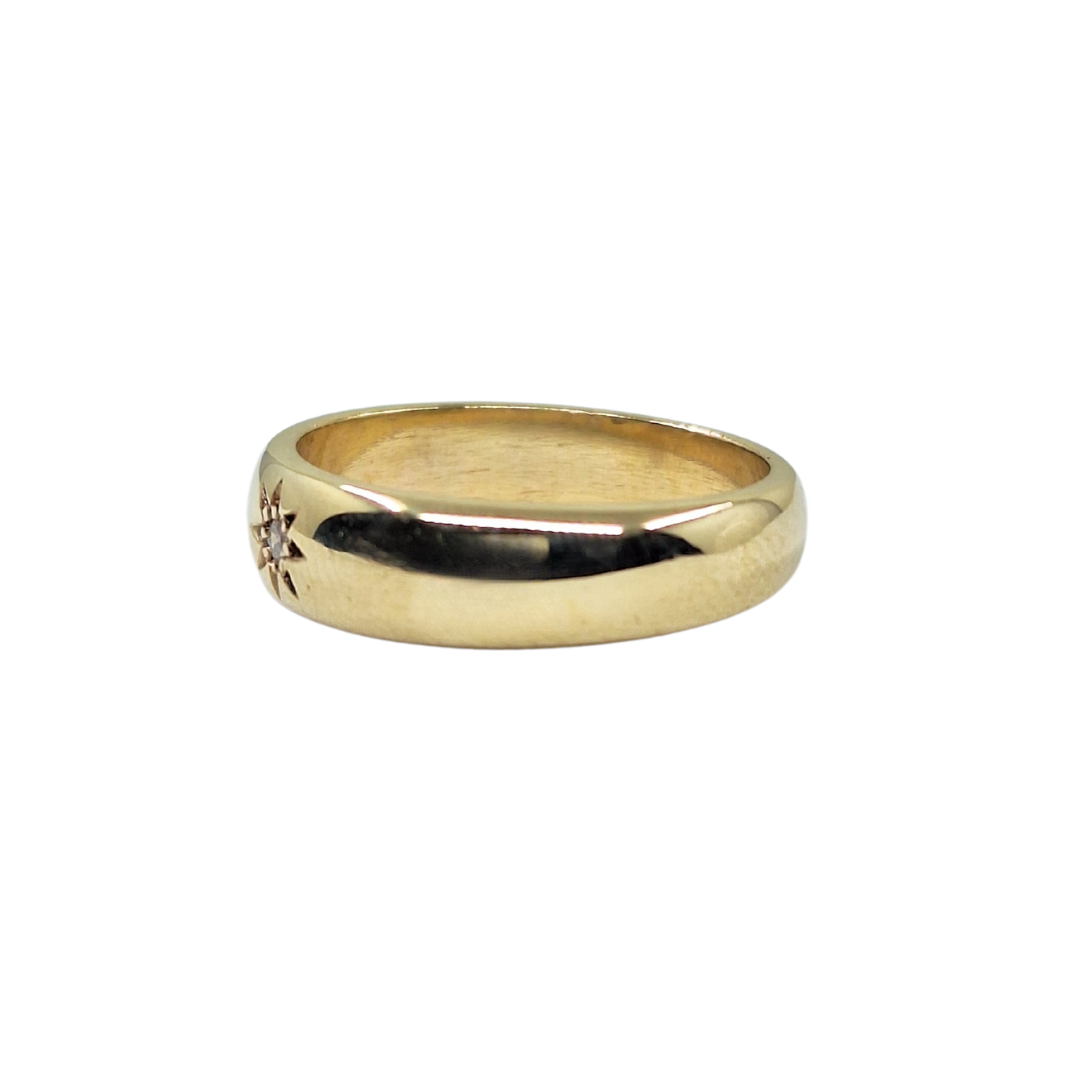 9ct Yellow Gold Diamond Band Ring