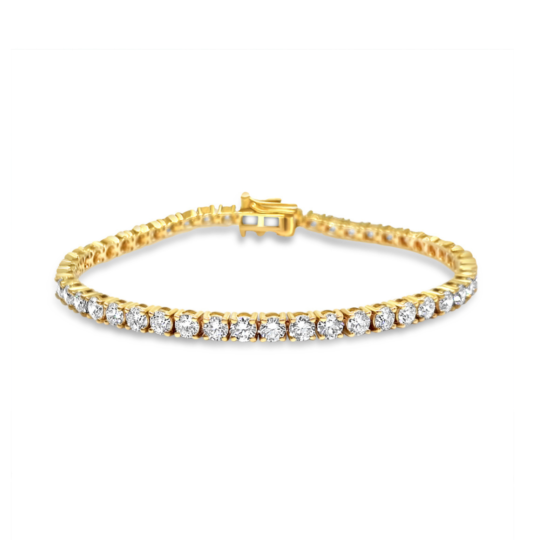 Yellow Gold & Ethical Diamond Tennis Bracelet 7.40ct