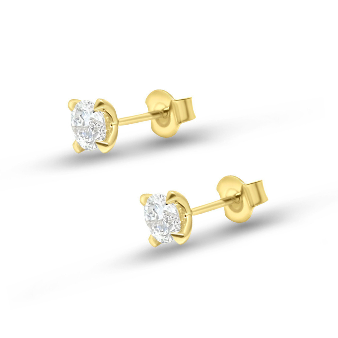 Yellow Gold Ethical Diamond Solitaire Earrings 1.00ct