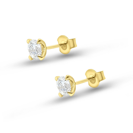 Yellow Gold Ethical Diamond Solitaire Earrings 1.00ct