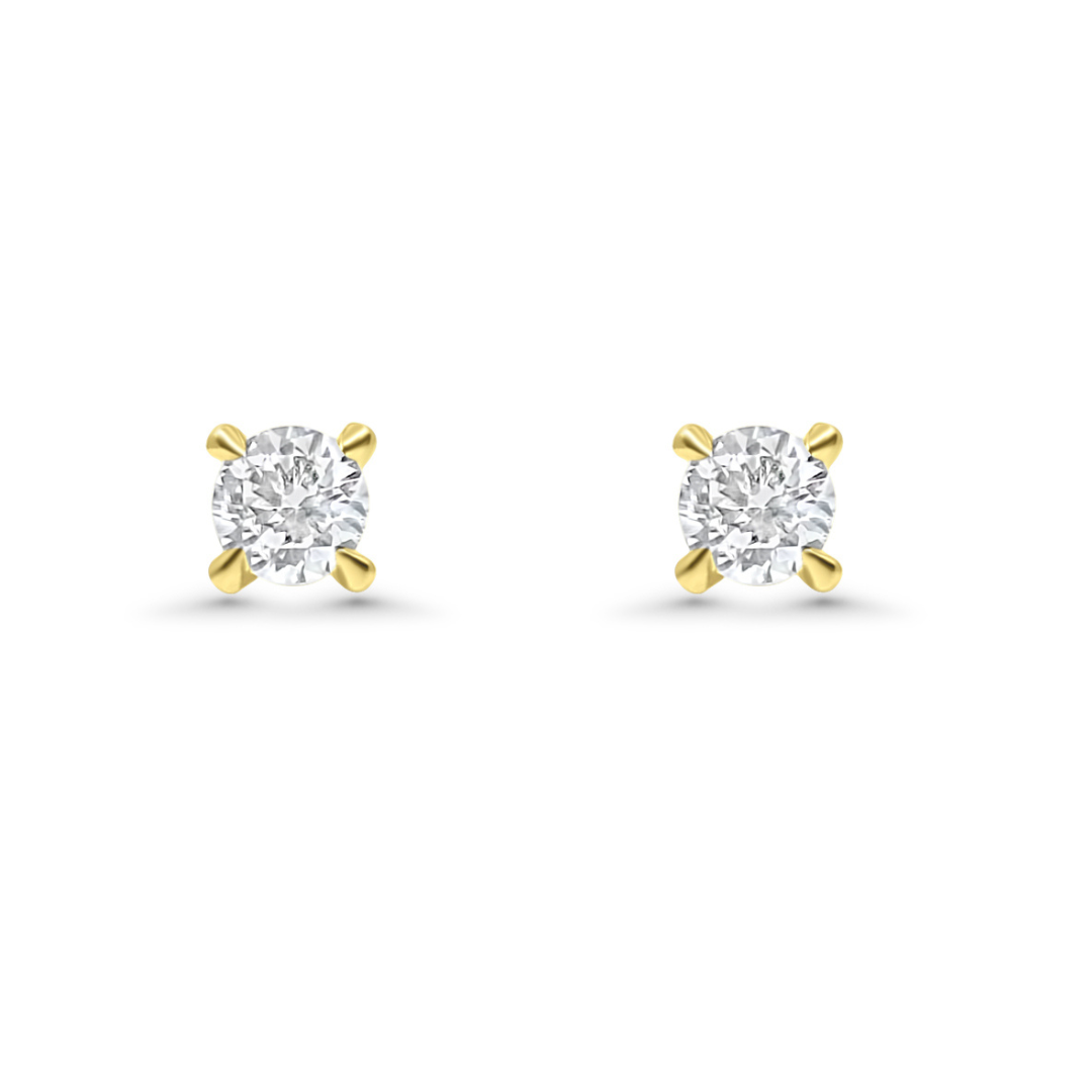 Yellow Gold Ethical Diamond Solitaire Earrings 1.00ct