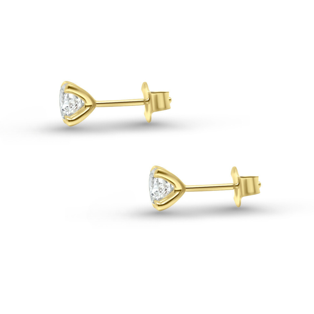 Yellow Gold Ethical Diamond Solitaire Earrings 1.00ct