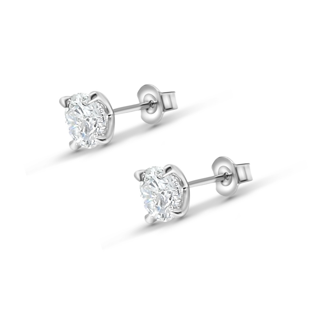 White Gold Ethical Diamond Solitaire Earrings 2.40ct