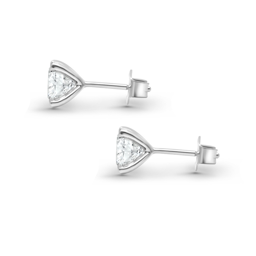 White Gold Ethical Diamond Solitaire Earrings 2.40ct