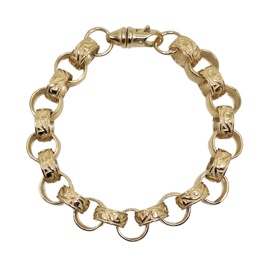 9ct Yellow Gold Belcher Bracelet 8"