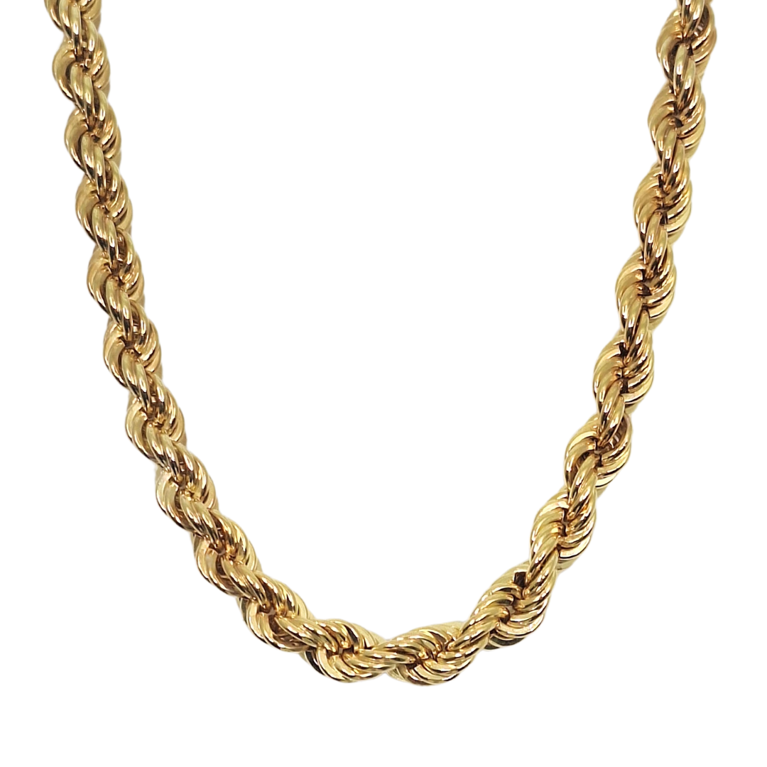 9ct Yellow Gold Solid Rope Chain 22"