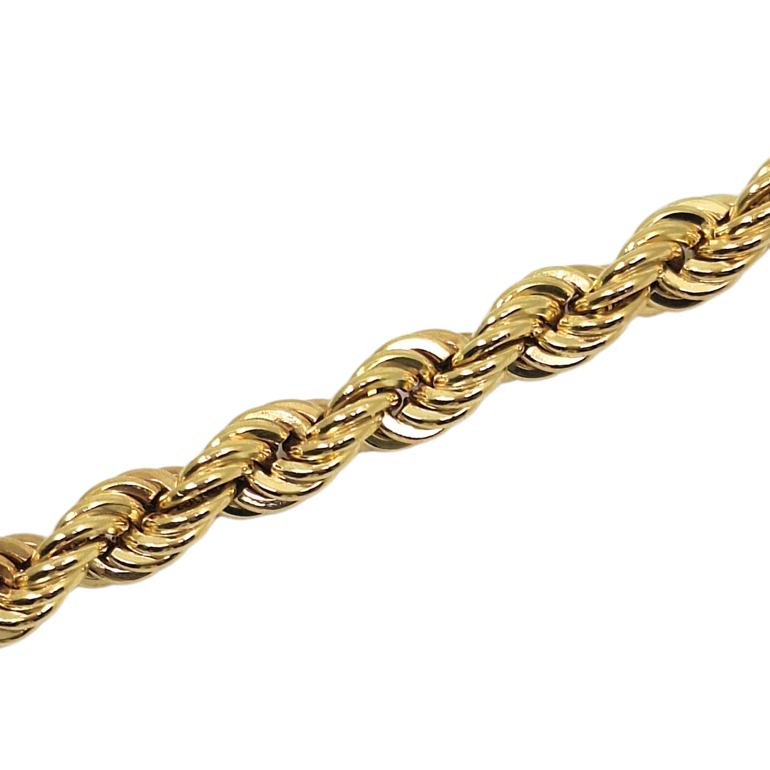 9ct Yellow Gold Solid Rope Chain 22"