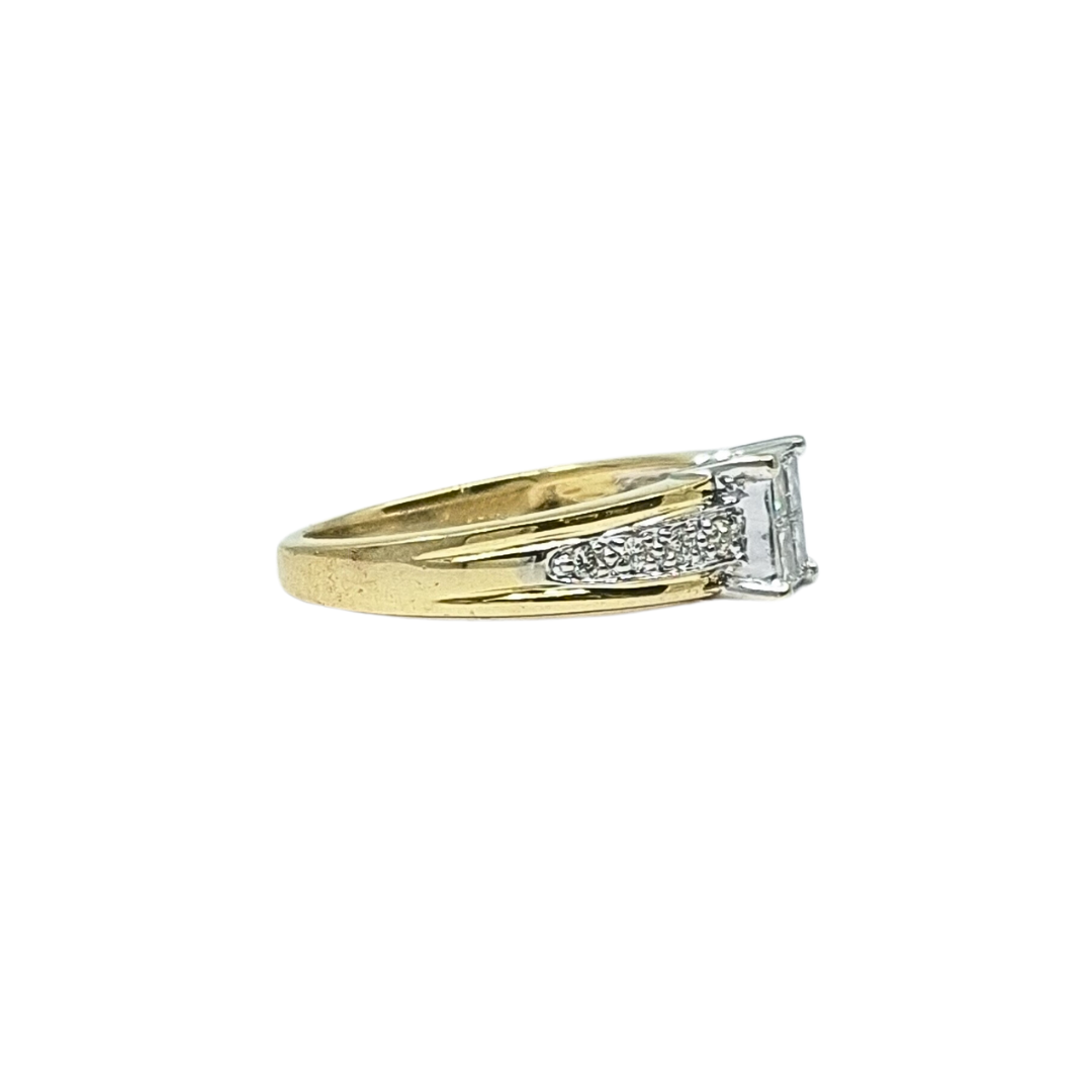 18ct Yellow Gold Tile Set Diamond Ring