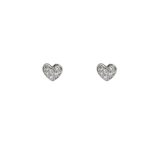 9ct Yellow Gold CZ Heart Cluster Earrings