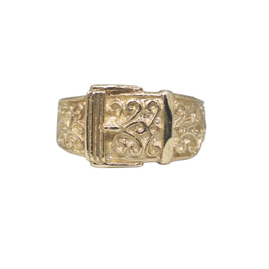 9ct Yellow Gold Buckle Ring