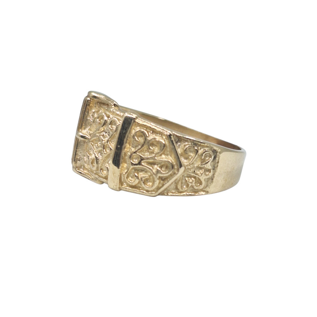 9ct Yellow Gold Buckle Ring