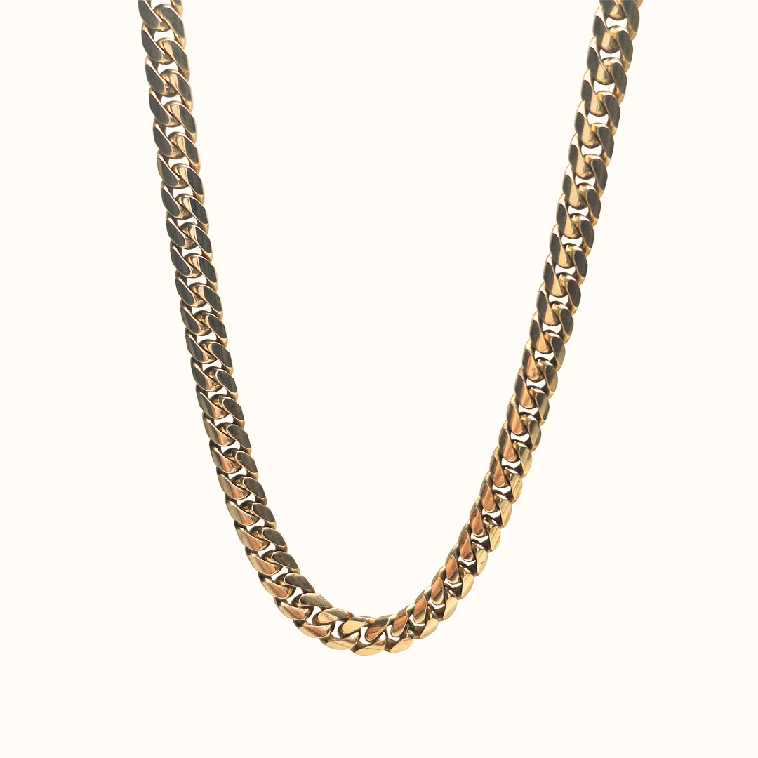 9ct Yellow Gold Cuban Curb Chain 20"